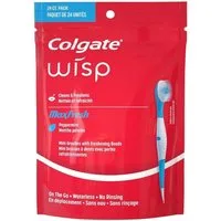 Colgate Zahnpasta Colgate Wisp Mini-Bürste, tragbar, Weiß, Coolmint, 24 Stück, (1-St)