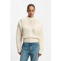 BOSS ORANGE Strickpullover Fasta Premium Damenmode mit Stehkragen, Alpaka-Wolle