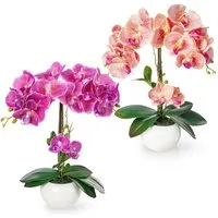 Kunstorchidee PASCH® Orchidee künstlich wie echt (40cm) in Hochglanz-Keramiktopf Orchidee, PASCH