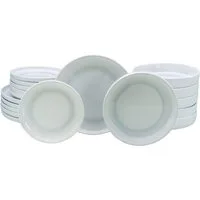OTTO home Teller-Set modernes Geschirr-Set, Service Lykk (18-tlg), 6 Personen, Steinzeug, hohe Haltbarkeit, spülmaschinen- & mikrowellengeeignet, Reaktivglasur