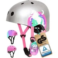 99FLIPS Fahrradhelm Mädchen ab 3 Jahre Skateboard Helm Kinder Einhorn Design, Kinderhelm Inliner Fahrrad Helm Pink Kleinkinder Schlittschuhe