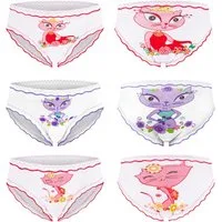 Smarilla Hipster Slip Mädchenunterhose aus Baumwolle mit Katzenmotiv 3er Pack