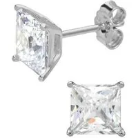 Firetti Paar Ohrstecker Schmuck Geschenk Silber 925 Ohrschmuck Glitzerohrstecker ICE CUBE, mit Zirkonia (synth)