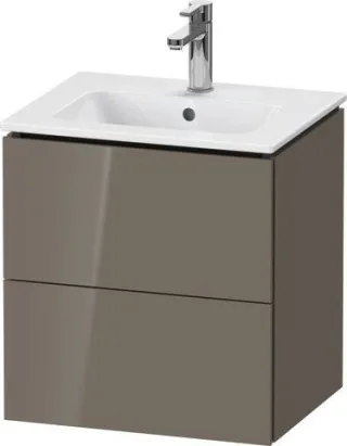 Duravit L-Cube Waschtischunterbau wandhängend Flanell Grau Hochglanz 520x421x550 mm - LC621808989 LC621808989