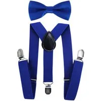 axy Hosenträger Kinder Jungen Hosenträger mit Fliege Set (2-St., 2er Set) für Kinder 1-6 Jahre alt, verstellbar und elastisch