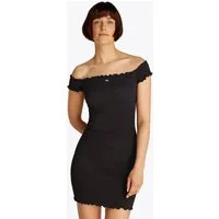 Tommy Jeans Jerseykleid TJW SMOCK BODYCON DRESS in Smok-Optik