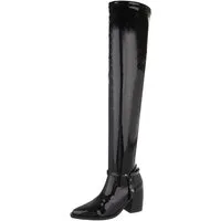 Ital-Design Damen Party & Clubwear Overkneestiefel (88671789) Blockabsatz Stiefel in Schwarz