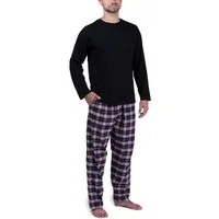 Moonline Pyjama Herren Schlafanzug mit Flanellhose