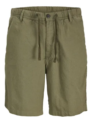 JACK&JONES - JPSTJAIDEN BONDI LINEN JOG SHORT REG SN Deep Lichen Green - Gr. - S