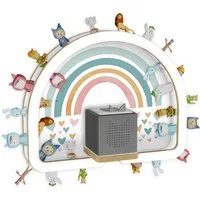 Holzura Kinderregal Tonie Regal Regenbogen mit magnetischem Rahmen für Toniefiguren
