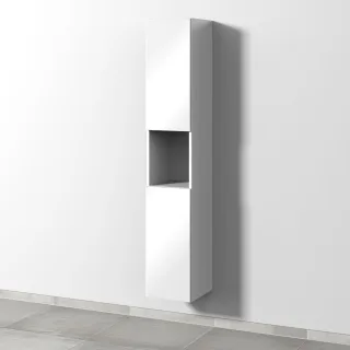 Sanipa 3way Hochschrank mit 2 Türen und 1 offenem Fach, Weiß-Glanz SF11278