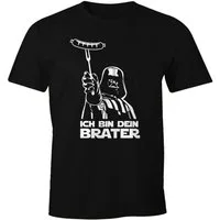 MoonWorks Print-Shirt Herren T-Shirt Ich bin dein Brater Fun-Shirt Grillen Barbecue BBQ Fleisch Parodie Nerd Moonworks® mit Print