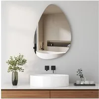 Hopibath Dekospiegel Wandspiegel Flur Modern Asymmetrisch Spiegel Schminkspiegel Wand (Flurspiegel Badspiegel Türspiegel, 1-St., 65x90cm, 45x70cm, Wassertropfen), mit Metall Haken