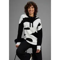 Laura Scott Jacquardpullover kuscheliger Winterstrick mit Muster und Bindebändern - NEUE KOLLEKTION