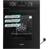 KB Elements Einbaubackofen 45 cm Einbaubackofen 50 Liter 9 Funktionen Aqua Clean Pop-Up A+, AQUA CLEAN, Aqua Clean, Circle Fan Heater, 3 Fach Verglasung