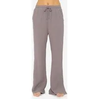 SASSYCLASSY Stoffhose Leichte Musselin Sommer Hose Damen Lang Lockere Musselinhose aus Baumwolle mit elastischem Bund Atmungsaktiv