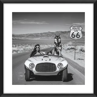 Bild LADY AND WOLF ON ROUTE