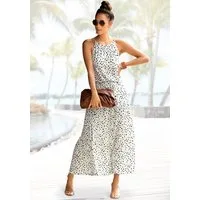 Buffalo Maxikleid mit Pünktchendruck fließendes Sommerkleid, elegantes Jerseykleid, Polkadot-Kleid