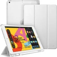 Fintie Tablet-Hülle für iPad 9. Gen 2021/8. Gen 2020/7. Gen 2019 10.2 Zoll mit Stifthalter, ultradünne leichte Case mit transparenter Rückseite & Auto Schlaf/Wach