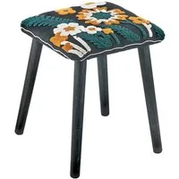 Kobolo 4-Fußstuhl Sitzhocker Hocker IMBALI mit floralem Muster (1 Stück)