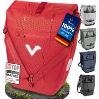Valkental Fahrradtasche Gepäckträgertasche mit Umhängeschlauf, 2in1 wasserdicht, mit Rolltop Verschluss & Laptopfach 28L