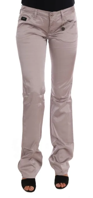 Costume National Beigefarbene Baumwoll-Slim-Fit-Jeans