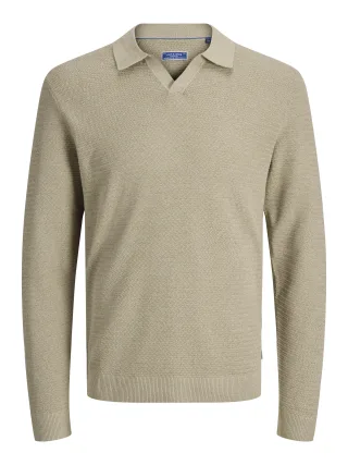 JACK&JONES - JPRBLURILEY KNIT SPLIT NECK LS SN Gelb - Gr. - XL