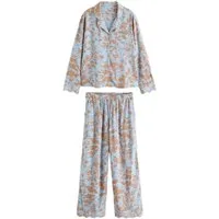 LAURA ASHLEY Pyjama Laura Ashley geknöpfter Schlafanzug aus Viskose (2 tlg)