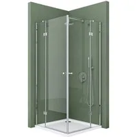 Mai & Mai Eckdusche Duschkabine Dusche Eckeinstieg Duschabtrennung ESG Glas mit NANO R01, BxT: 80x80 cm