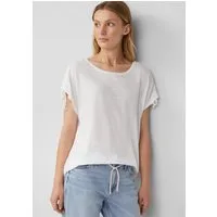 s.Oliver Kurzarmshirt T-Shirt T-Shirt mit Flammgarnstruktur und Raffung