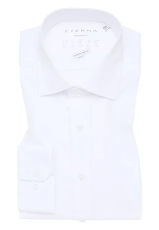 ETERNA - Performance Shirt Twill-Stretch Langarm weiß - Gr. - 40/Langarm - 65cm