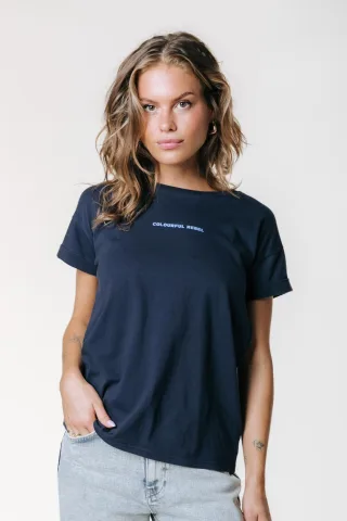 colourful rebel - Uni Logo Boxy Tee Deep blue - Gr. - M