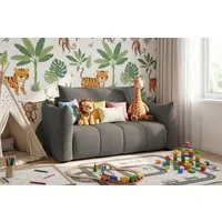 WFL GROUP Kindersofa Lilo Jugendsofa mit Schlaffunktion & Bettkasten, Schlaffläche 120 × 150 cm, 2-Sitzer, kleine Couch aus weichem Cordstoff fürs Jugendzimmer