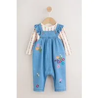 Next Latzhose Baby-Latzhose und Langarm-Bodysuit im 2er-Set (2-tlg)