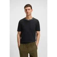 BOSS GREEN T-Shirt Tee 100% Cotton, mit Streifendetail am Ausschnitt