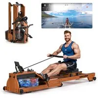 Wenoker Rudergerät hochwertiges Faltbares Wasserrudergerät aus Massivholz für Zuhause (1-tlg), mit Bluetooth-Monitor & Tablet-Halter, bis 150 kg belastbar