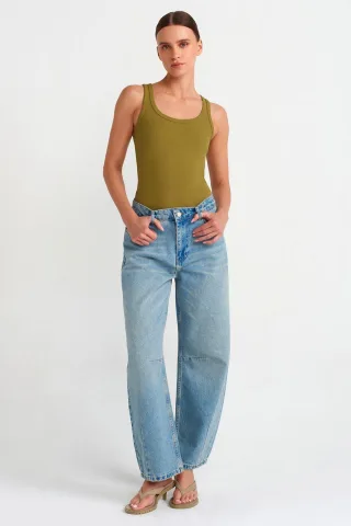 Hochtaillierte Ballonbeine Jeans