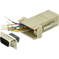 RS 232 Adapter beige, DSUB9 Stecker auf RJ45 Buchse