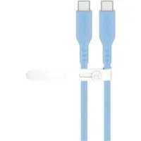 USB 2.0 Silikonkabel blau, USB-C Stecker > USB-C Stecker hellblau, 1,5 Meter, PD 60 Watt