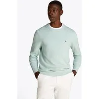Tommy Hilfiger Rundhalspullover ESSENTIAL STRUCTURE CREW NECK mit Struktur und Label unifarben, casual, regular fit, Baumwolle, Rundhals