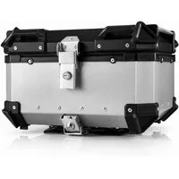 GARRYFIZH Fahrradtasche 65-Liter-Motorrad-Gepäckbox aus Aluminiumlegierung, Stoßdämpfende Heckbox mit 2 Schlüsseln und reflektierenden Aufklebern