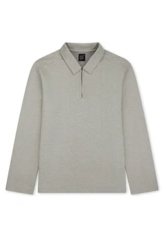 SCHIESSER - Langarmshirt Zipper bright taupe - Gr. - 48