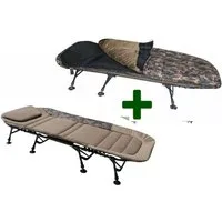 MK Angelsport Angelzelt MK FlatSize Angelliege und 2in1 Schlafsack Fort Knox