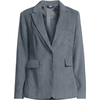 Stretchcord-Blazer, Damen,  Grau, Polyester/Nylon/Polyester-Mischung, by Lands' End