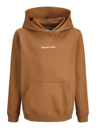 JACK&JONES - JORNORREBRO EMB SWEAT HOOD NOOS JNR Argan Oil - Gr. - 164