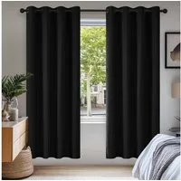 Deconovo Verdunkelungsvorhang Gardinen mit Ösen Blickdichte Vorhang Kälteschutz Schlafzimmer 2er Set, Blackout Curtain einfarbig Thermo Vorhang Verdunkelung Wärmeisolierend