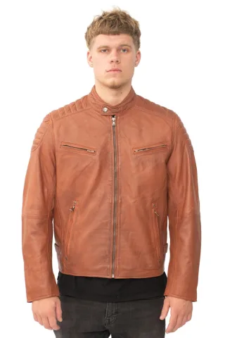 Gesteppte Herren-Bikerjacke aus Leder – Berlin