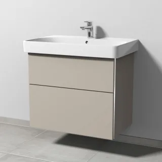 Sanipa 3way Waschtischunterbau zu Geberit Smyle Square Waschtisch mit 2 Auszügen, Kaschmir-Matt BP6721U