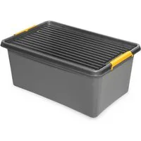 Kreher Aufbewahrungsbox 'Solid Box' aus Kunststoff mit Deckel und Rollen (Set/Volumen wählbar) (1 St)