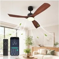 Lapamax Deckenventilator mit Beleuchtung, 132CM, Dimmbar Ventilator, mit APP & Fernbedienung, Leise, 6 Geschwindigkeiten, 3 Farbtemperaturen, für Schlafzimmer